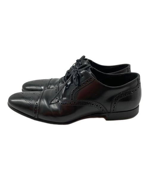 DOLCE & GABBANA（ドルチェ＆ガッバーナ）DOLCE & GABBANA (ドルチェ＆ガッバーナ) メダリオンストレートチップシューズ ブラック サイズ:7 1/2の古着・服飾アイテム