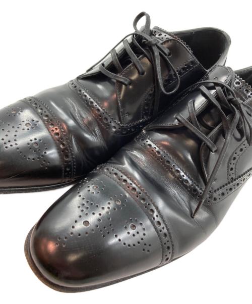 DOLCE & GABBANA（ドルチェ＆ガッバーナ）DOLCE & GABBANA (ドルチェ＆ガッバーナ) メダリオンストレートチップシューズ ブラック サイズ:7 1/2の古着・服飾アイテム