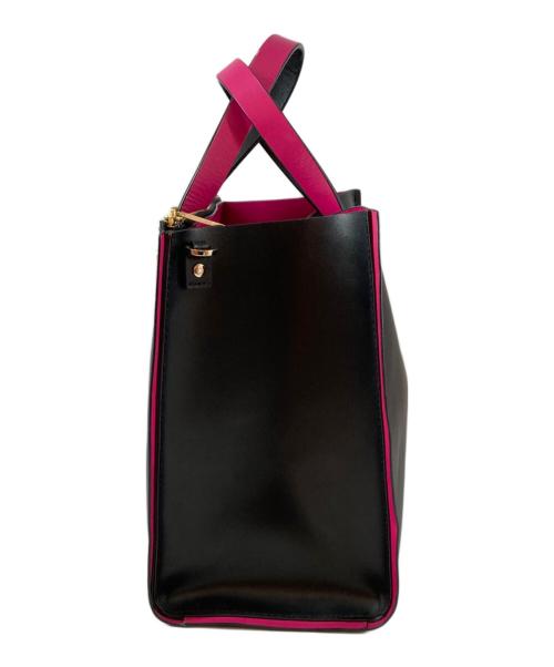 Kate Spade（ケイトスペード）Kate Spade (ケイトスペード) 2WAYトートバッグ ブラック×ピンクの古着・服飾アイテム