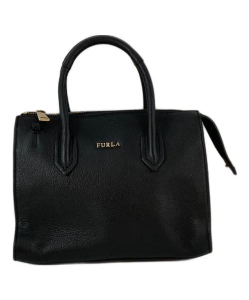 FURLA（フルラ）FURLA (フルラ) 2WAYレザーハンドバッグ ブラックの古着・服飾アイテム