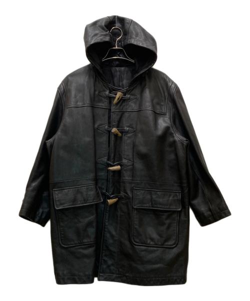 MEN'S FLANDRE（メンズフランドル）MEN'S FLANDRE (メンズフランドル) ヴィンテージレザーダッフルコート ブラック サイズ:不明の古着・服飾アイテム