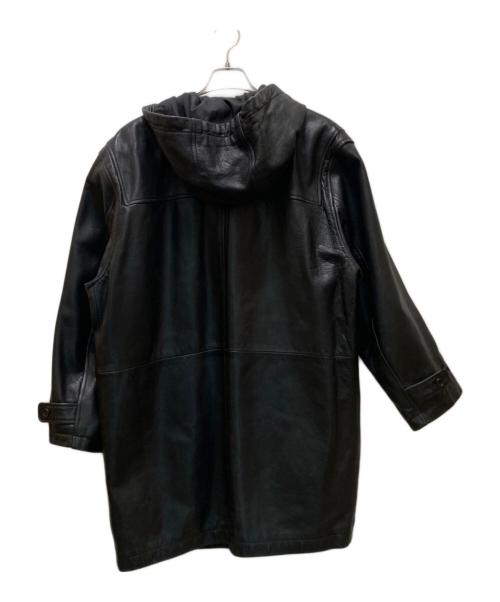 MEN'S FLANDRE（メンズフランドル）MEN'S FLANDRE (メンズフランドル) ヴィンテージレザーダッフルコート ブラック サイズ:不明の古着・服飾アイテム