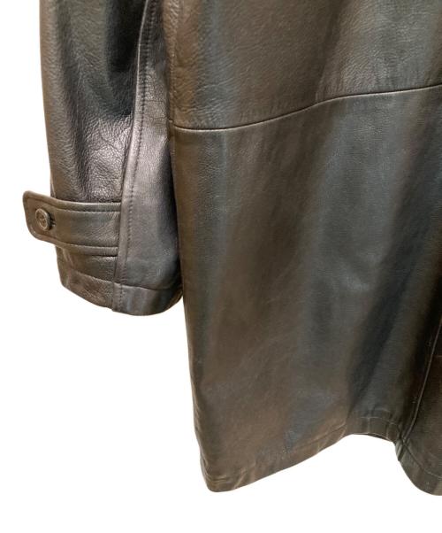 MEN'S FLANDRE（メンズフランドル）MEN'S FLANDRE (メンズフランドル) ヴィンテージレザーダッフルコート ブラック サイズ:不明の古着・服飾アイテム