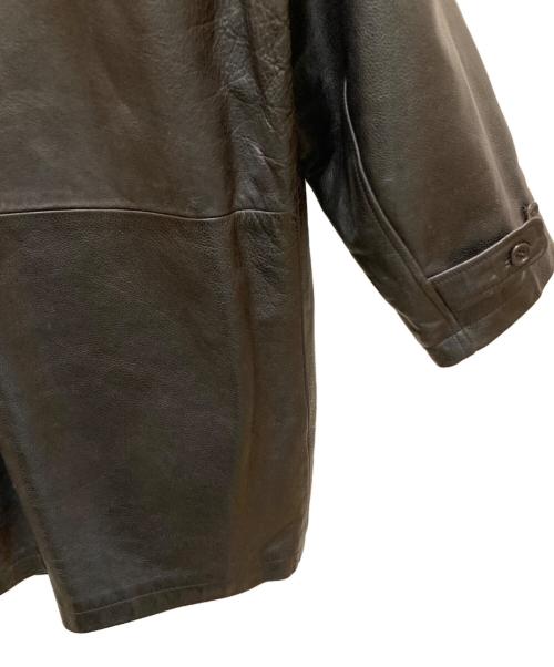 MEN'S FLANDRE（メンズフランドル）MEN'S FLANDRE (メンズフランドル) ヴィンテージレザーダッフルコート ブラック サイズ:不明の古着・服飾アイテム