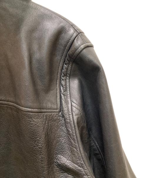 MEN'S FLANDRE（メンズフランドル）MEN'S FLANDRE (メンズフランドル) ヴィンテージレザーダッフルコート ブラック サイズ:不明の古着・服飾アイテム