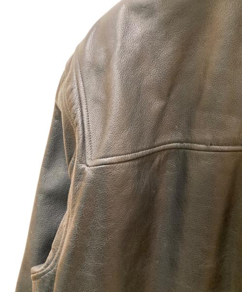 MEN'S FLANDRE（メンズフランドル）MEN'S FLANDRE (メンズフランドル) ヴィンテージレザーダッフルコート ブラック サイズ:不明の古着・服飾アイテム