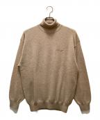 KENZO GOLFケンゾー ゴルフ）の古着「ヴィンテージロゴ刺繍カシミヤタートルネックニット」｜ベージュ