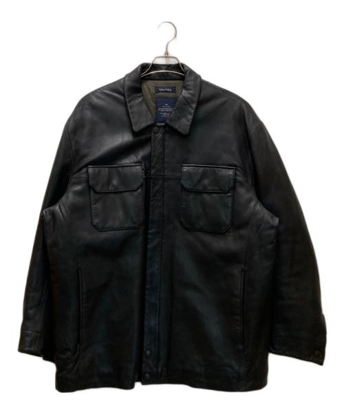 NAUTICA（ノーティカ）NAUTICA (ノーティカ) ヴィンテージカウレザージャケット ブラック サイズ:42の古着・服飾アイテム