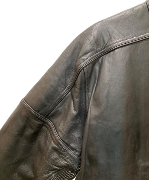 不明（不明）不明 (不明) ヴィンテージホースレザーライダースジャケット ブラック サイズ:XXLの古着・服飾アイテム