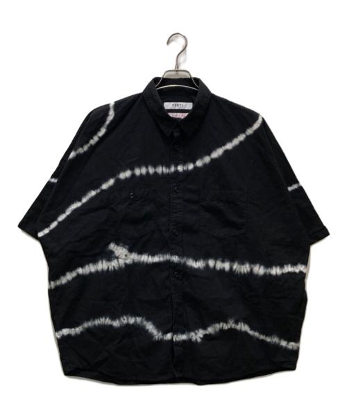 FDMTL（ファンダメンタル）FDMTL (ファンダメンタル) タイダイ絞り半袖シャツ ブラック×ホワイト サイズ:3の古着・服飾アイテム