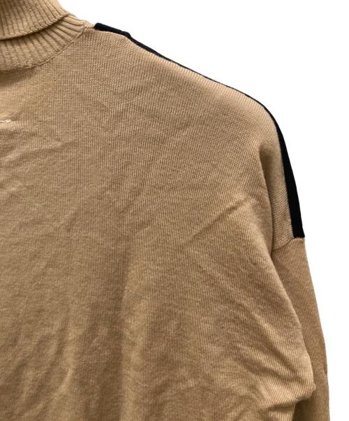 MM6 Maison Margiela（エムエムシックスメゾンマルジェラ）MM6 Maison Margiela (エムエムシックスメゾンマルジェラ) レイヤード ハイネック ドッキング ニット ベージュ×ブラック サイズ:Sの古着・服飾アイテム