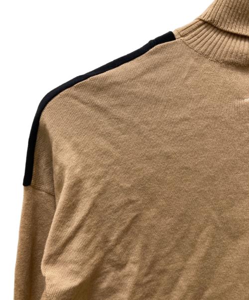 MM6 Maison Margiela（エムエムシックスメゾンマルジェラ）MM6 Maison Margiela (エムエムシックスメゾンマルジェラ) レイヤード ハイネック ドッキング ニット ベージュ×ブラック サイズ:Sの古着・服飾アイテム