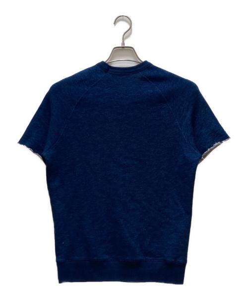 maison kitsune（メゾンキツネ）maison kitsune (メゾンキツネ) ロゴ刺繍半袖スウェット ブルー サイズ:XSの古着・服飾アイテム