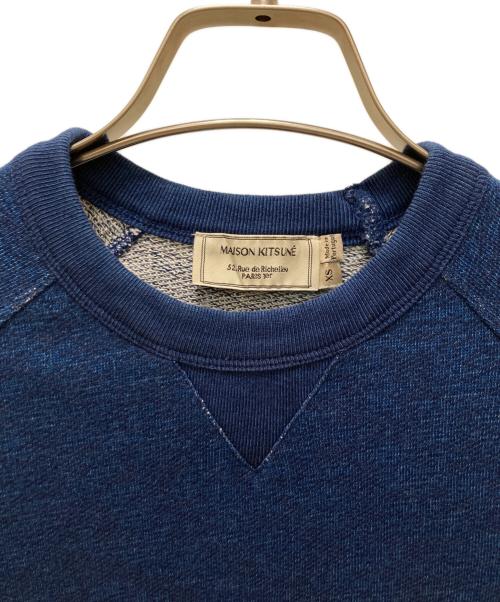 maison kitsune（メゾンキツネ）maison kitsune (メゾンキツネ) ロゴ刺繍半袖スウェット ブルー サイズ:XSの古着・服飾アイテム