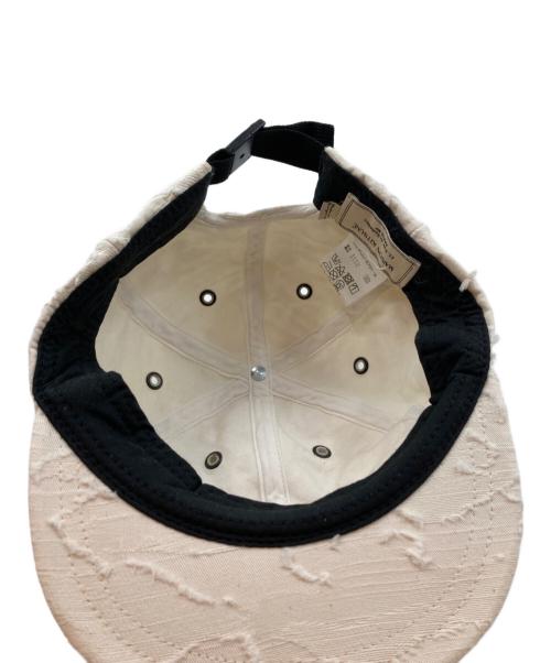 maison kitsune（メゾンキツネ）MAISON KITSUNE (メゾンキツネ) ブレードカットジャガードキャップ ホワイトの古着・服飾アイテム