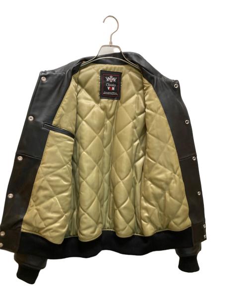 VAN JAC（ヴァン・ヂャケット）VAN JAC (ヴァン) ロゴ刺繍ホースレザージャケット ブラウン サイズ:LLの古着・服飾アイテム