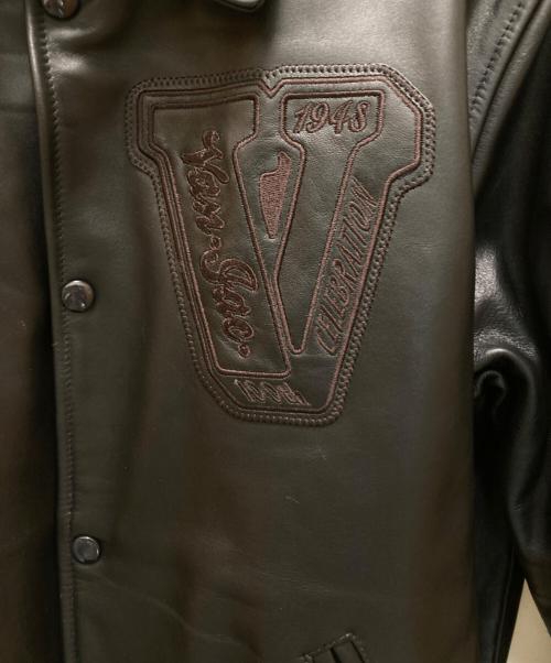 VAN JAC（ヴァン・ヂャケット）VAN JAC (ヴァン) ロゴ刺繍ホースレザージャケット ブラウン サイズ:LLの古着・服飾アイテム