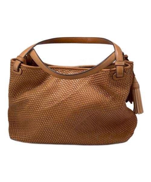 TORY BURCH（トリーバーチ）TORY BURCH (トリーバーチ) メッシュレザータッセルトートバック ベージュの古着・服飾アイテム