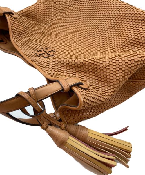 TORY BURCH（トリーバーチ）TORY BURCH (トリーバーチ) メッシュレザータッセルトートバック ベージュの古着・服飾アイテム