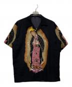 FERUGINIフェルジー二）の古着「STREET DESIGN MARIA OPEN SHIRTS」｜ブラック