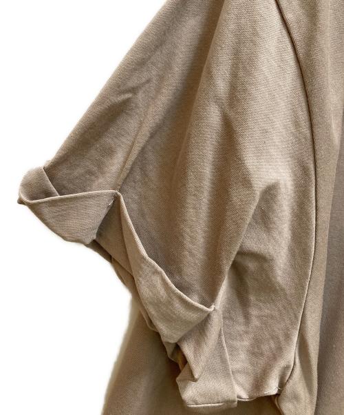 mizuiro-ind（ミズイロインド）mizuiro-ind (ミズイロインド) ロールアップスリーブワイドT ベージュ サイズ:不明の古着・服飾アイテム