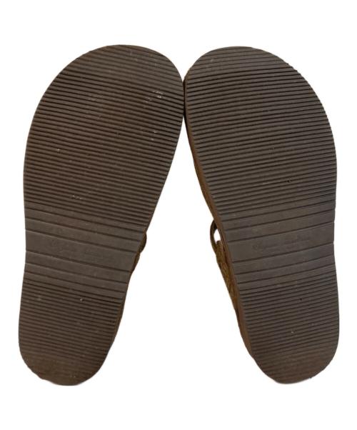 organic handloom（オーガニックハンドルーム）Organic handloom (オーガニックハンドルーム) グナー スウェードTストラップシューズ ブラウン サイズ:23.0の古着・服飾アイテム