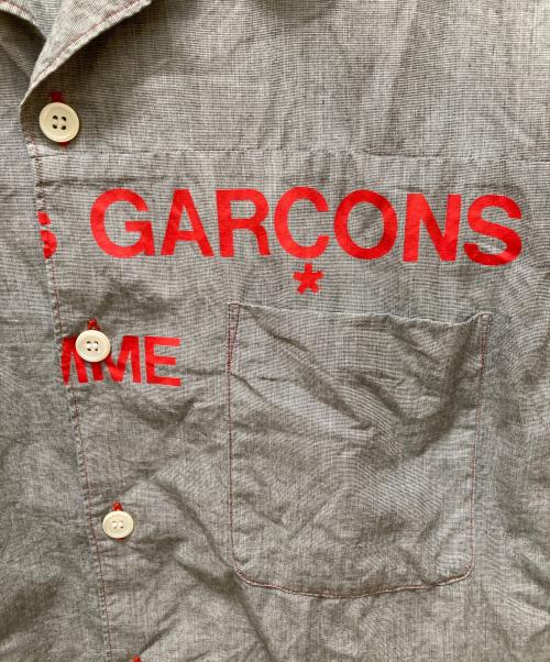COMME des GARCONS HOMME（コムデギャルソン オム）COMME des GARCONS HOMME (コムデギャルソン オム) ヴィンテージずらしロゴオープンカラーシャツ グレー サイズ:不明の古着・服飾アイテム