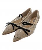 73HOURSセブンティースリーアワーズ）の古着「エリスリボンフラット」｜ベージュ