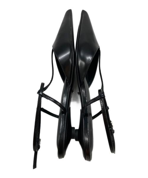 TONY BIANCO（トニービアンコ）TONY BIANCO (トニービアンコ) ポインテッドトゥ ローヒール Tストラップパンプス ブラック サイズ:６の古着・服飾アイテム