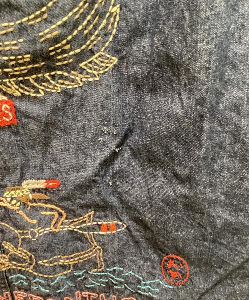 NEPENTHES（ネペンテス）NEPENTHES (ネペンテス) OTAKARA NYC ハンド刺繍デニムカバーオール インディゴ サイズ:Sの古着・服飾アイテム