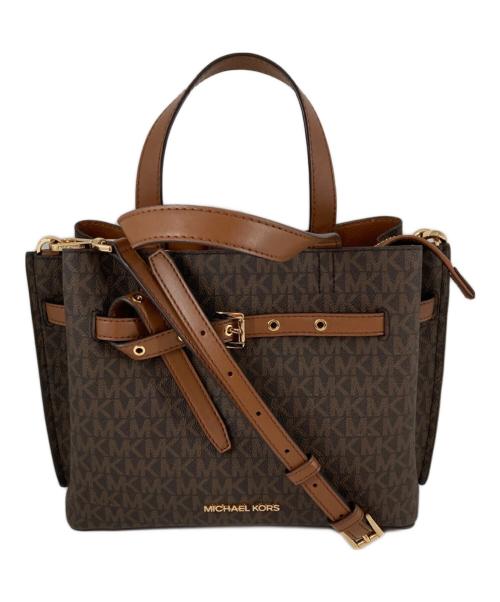 MICHAEL KORS（マイケル・コース）MICHAEL KORS (マイケル・コース) エミリア サッチェル 2WAYバッグ ブラウンの古着・服飾アイテム