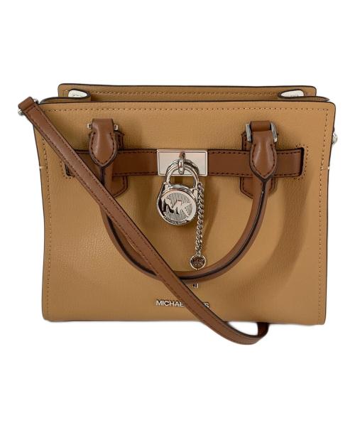 MICHAEL KORS（マイケル・コース）MICHAEL KORS (マイケル・コース) ハミルトン サッチェル スモール 2WAYバッグ ベージュの古着・服飾アイテム