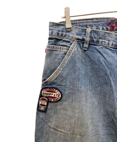 Shady Ltd.（シェイディ・エル・ティー・ディー）Shady Ltd. (シェイディ・エル・ティー・ディー) ヴィンテージワッペンバギーデニム ブルー サイズ: Lの古着・服飾アイテム