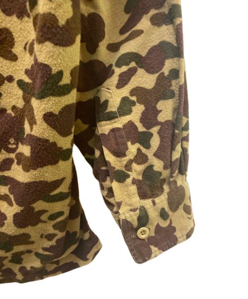 A BATHING APE（ア ベイシング エイプ）A BATHING APE (ア ベイシング エイプ) サルカモ柄シャモアオープンカラーシャツ グリーン サイズ:Ⅼの古着・服飾アイテム