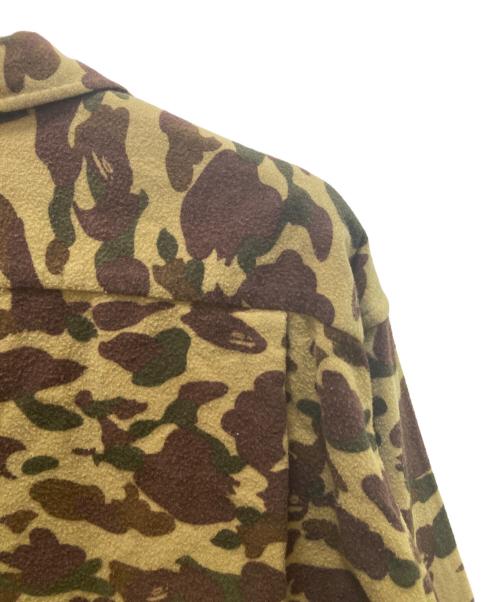 A BATHING APE（ア ベイシング エイプ）A BATHING APE (ア ベイシング エイプ) サルカモ柄シャモアオープンカラーシャツ グリーン サイズ:Ⅼの古着・服飾アイテム