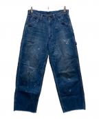 LEEリー）の古着「ダンガリーズ ワイドペインターデニムパンツ」｜インディゴ