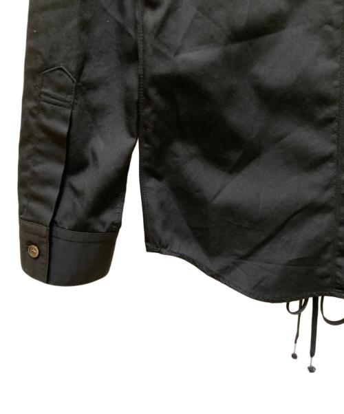 JOHN LAWRENCE SULLIVAN（ジョン ローレンス サリバン）JOHN LAWRENCE SULLIVAN (ジョン ローレンス サリバン) グログランレースアップシャツ ブラック サイズ:0S  未使用品の古着・服飾アイテム