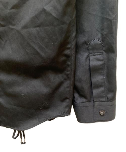 JOHN LAWRENCE SULLIVAN（ジョン ローレンス サリバン）JOHN LAWRENCE SULLIVAN (ジョン ローレンス サリバン) グログランレースアップシャツ ブラック サイズ:0S  未使用品の古着・服飾アイテム