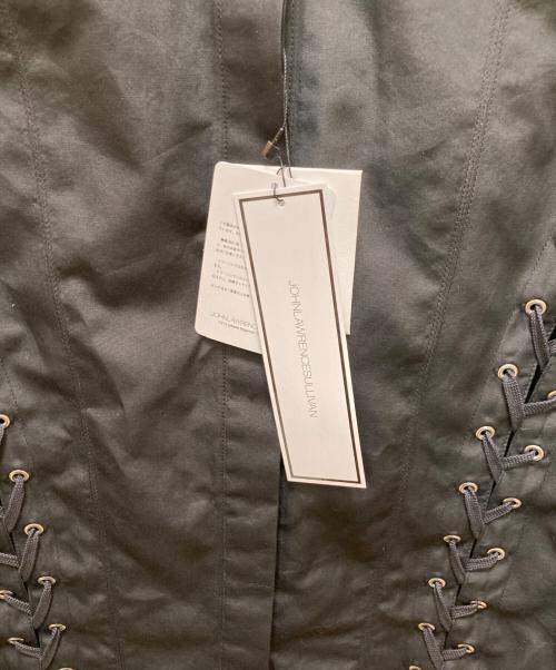 JOHN LAWRENCE SULLIVAN（ジョン ローレンス サリバン）JOHN LAWRENCE SULLIVAN (ジョン ローレンス サリバン) グログランレースアップシャツ ブラック サイズ:0S  未使用品の古着・服飾アイテム