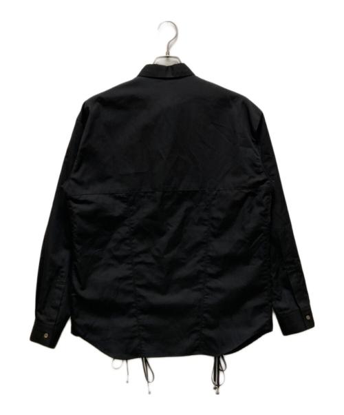 JOHN LAWRENCE SULLIVAN（ジョン ローレンス サリバン）JOHN LAWRENCE SULLIVAN (ジョン ローレンス サリバン) グログランレースアップシャツ ブラック サイズ:0Sの古着・服飾アイテム