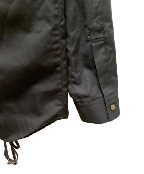 JOHN LAWRENCE SULLIVAN（ジョン ローレンス サリバン）JOHN LAWRENCE SULLIVAN (ジョン ローレンス サリバン) グログランレースアップシャツ ブラック サイズ:0Sの古着・服飾アイテム