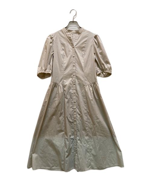 BLUE LABEL CRESTBRIDGE（ブルーレーベルクレストブリッジ）BLUE LABEL CRESTBRIDGE (ブルーレーベルクレストブリッジ) チェック切替バンドカラーシャツワンピース ベージュ サイズ:36の古着・服飾アイテム