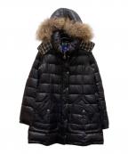 BURBERRY BLUE LABELバーバリーロンドンブルーレーベル）の古着「裏地チェックダウンコート」｜ブラック