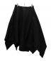 Yohji Yamamoto FEMME (ヨウジヤマモトファム) シルク混 リネン アシンメトリー スカート ブラック サイズ:1：13000円