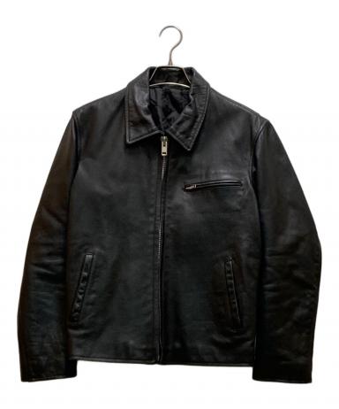 【希少サイズ】ホーンワークス 本革バッファロー シングルライダース 3L 黒 中古・古着通販】HORN WORKS (ホーンワークス) バッファローレザー