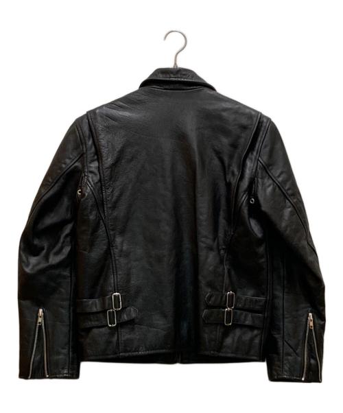 HORN WORKS（ホーンワークス）HORN WORKS (ホーンワークス) バッファローレザー シングルライダースジャケット ブラック サイズ:不明の古着・服飾アイテム