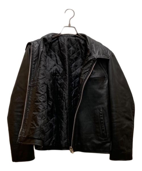 HORN WORKS（ホーンワークス）HORN WORKS (ホーンワークス) バッファローレザー シングルライダースジャケット ブラック サイズ:不明の古着・服飾アイテム
