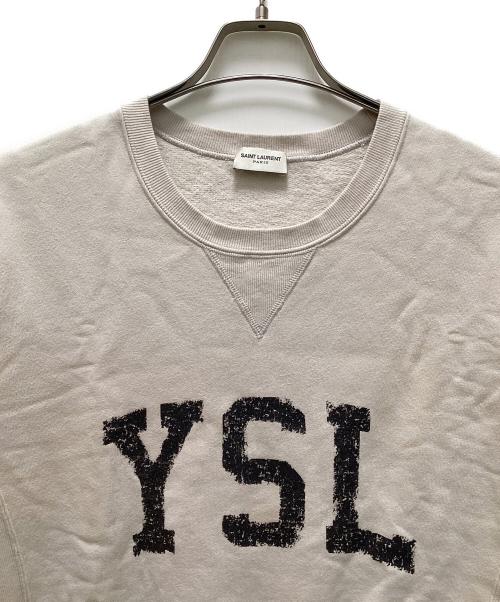Saint Laurent Paris（サンローランパリ）Saint Laurent Paris (サンローランパリ) YSLプリントクルーネックスウェット アイボリー サイズ:Mの古着・服飾アイテム