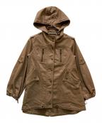 BURBERRY BLUE LABELバーバリーロンドンブルーレーベル）の古着「ロゴスナップボタンフーデッドジャケット」｜ベージュ