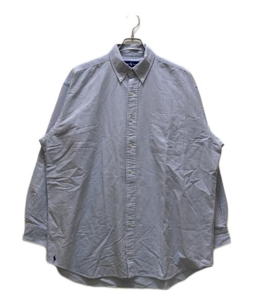 RALPH LAUREN（ラルフローレン）RALPH LAUREN (ラルフローレン) ビッグフィット ストライプボタンダウンシャツ ブルー サイズ:Ⅼの古着・服飾アイテム